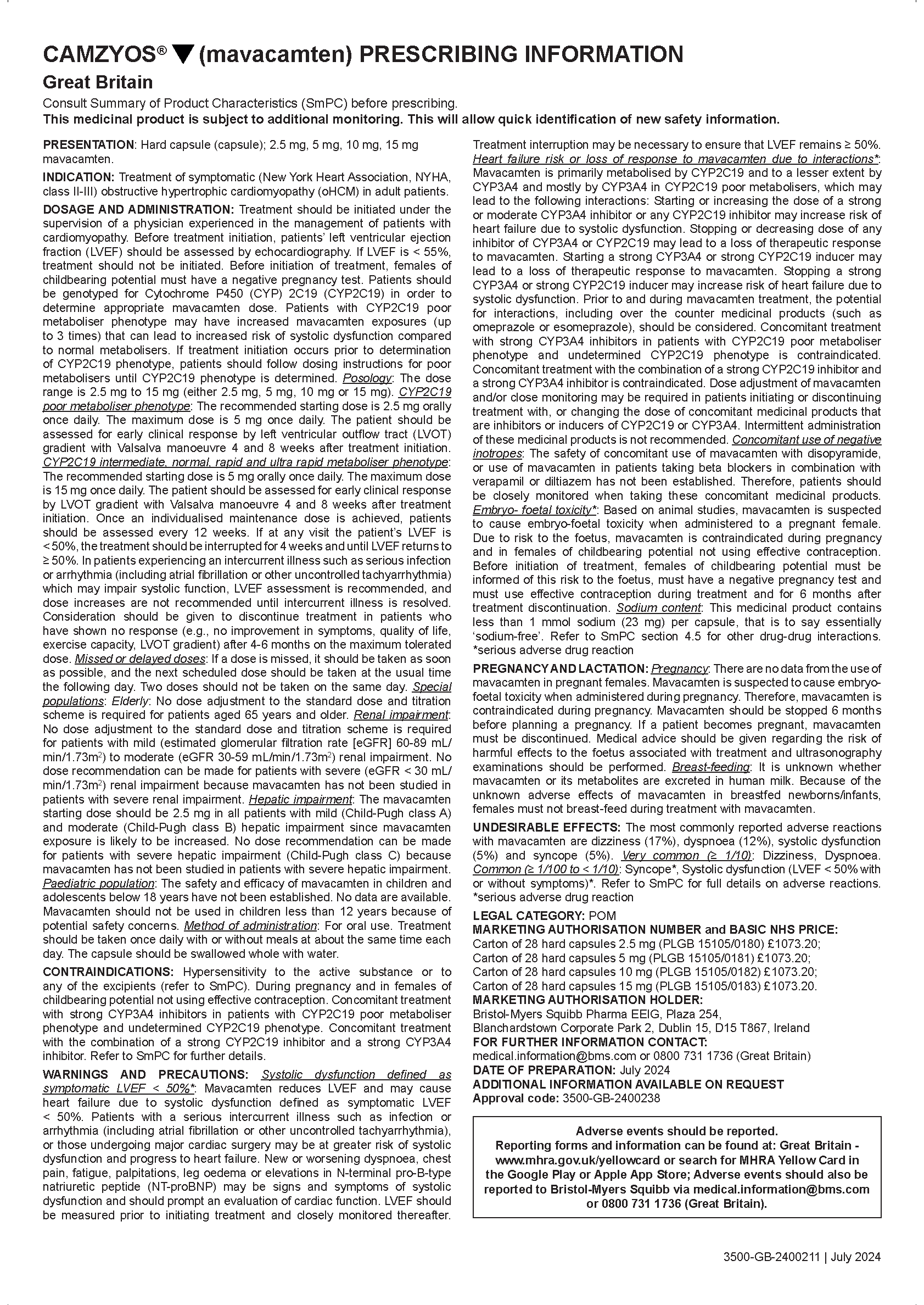 Prescribing Information document